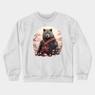 Japanese Bear Samurai Portrait Crewneck Sweatshirt